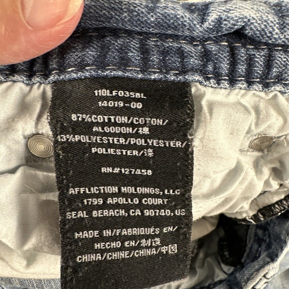 Affliction Grant RN# 127458 Size 40x33.5" Long Men's Jeans Heavy Distressed - Picture 11 of 14